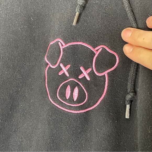 SHANE DAWSON Killer Merch Black and Pink Hooded Sweatshirt Size Small - Picture 2 of 6